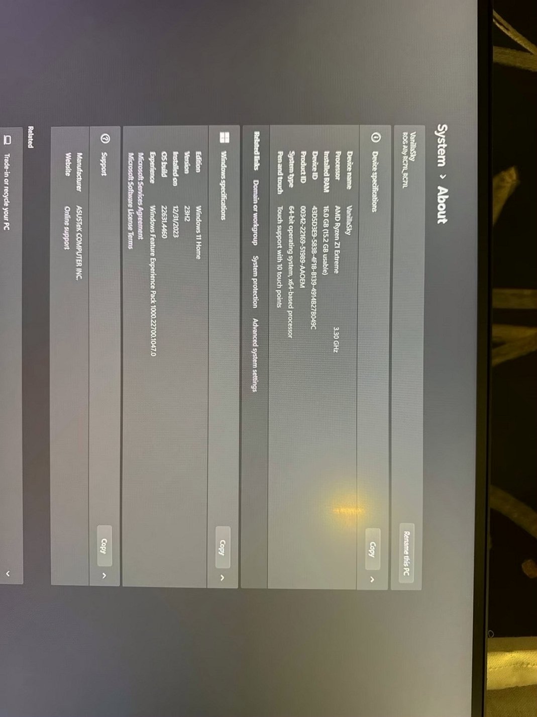 Asus ROG Ally 5E27 16GB 512GB White Unlocked - Used image 3