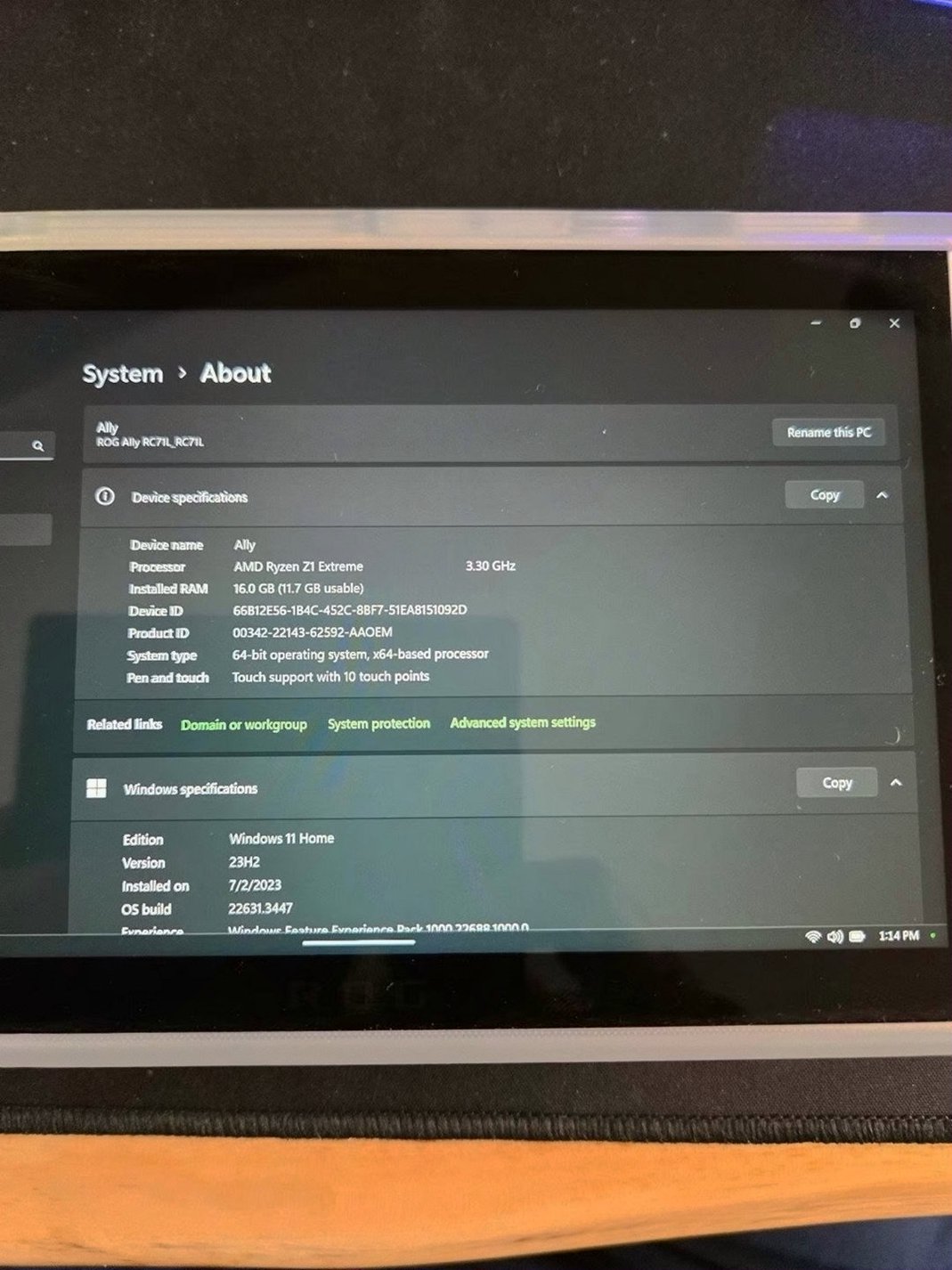 ASUS ROG Ally Z1 Extreme 5C83 Unlocked - Used image 5