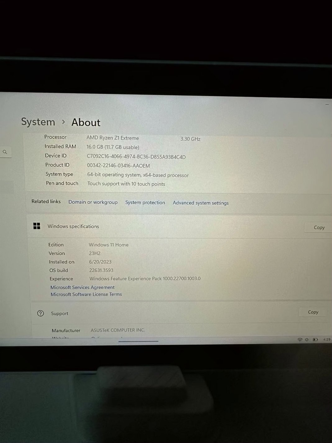 ASUS ROG Ally Z1 Extreme 1B26 - Used image 5