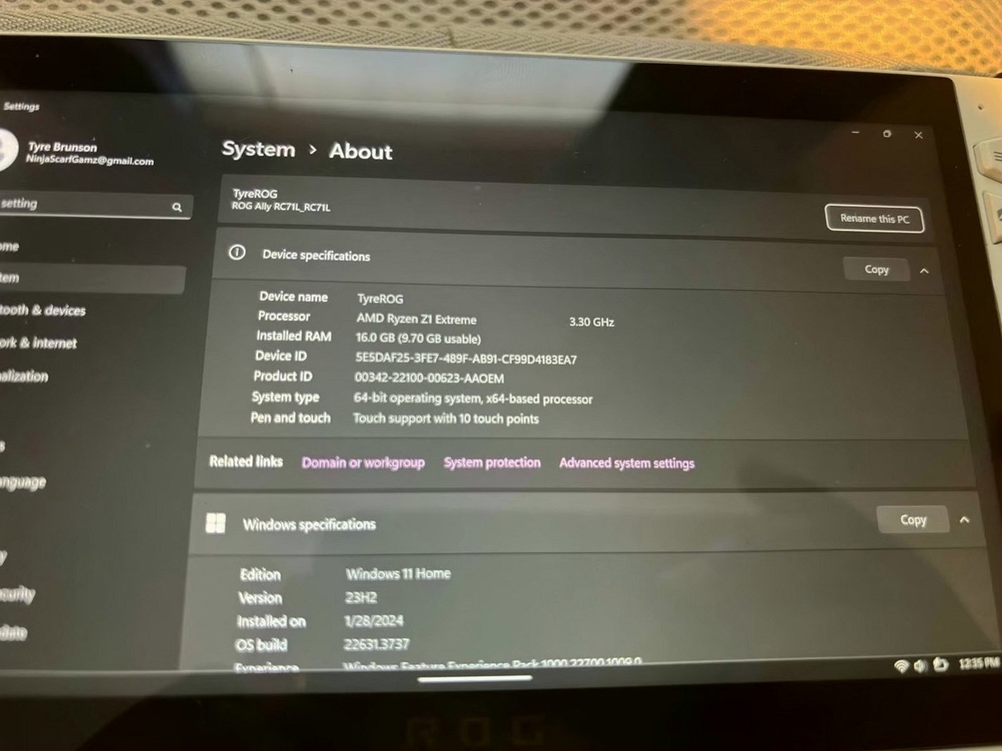 ASUS ROG Ally Z1 Extreme 6L85 Unlocked - Used image 5