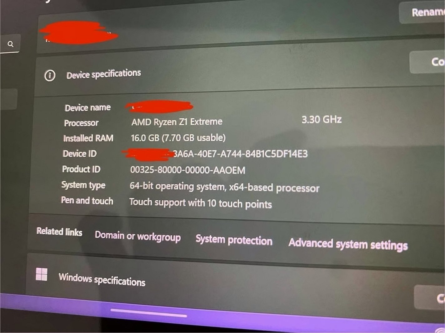 ASUS ROG Ally Z1 Extreme 500GB White Unlocked - Used image 5