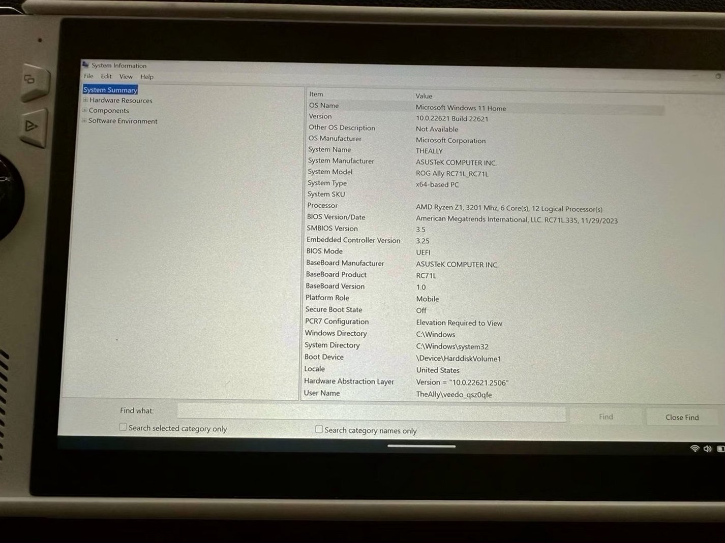 ASUS Rog Ally Z1 80GB White Unlocked - Used image 3