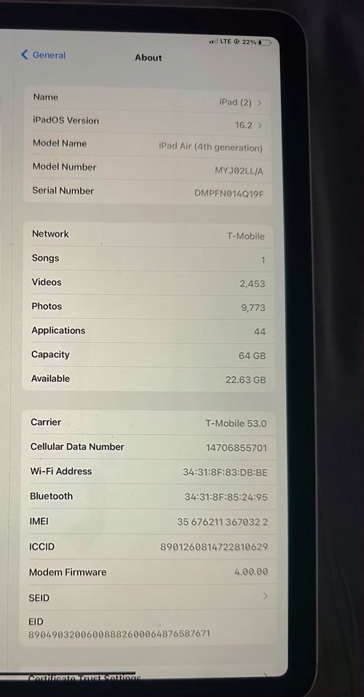 Apple iPad Air 4th Generation 64GB Rose Gold Unlocked - Used image 5