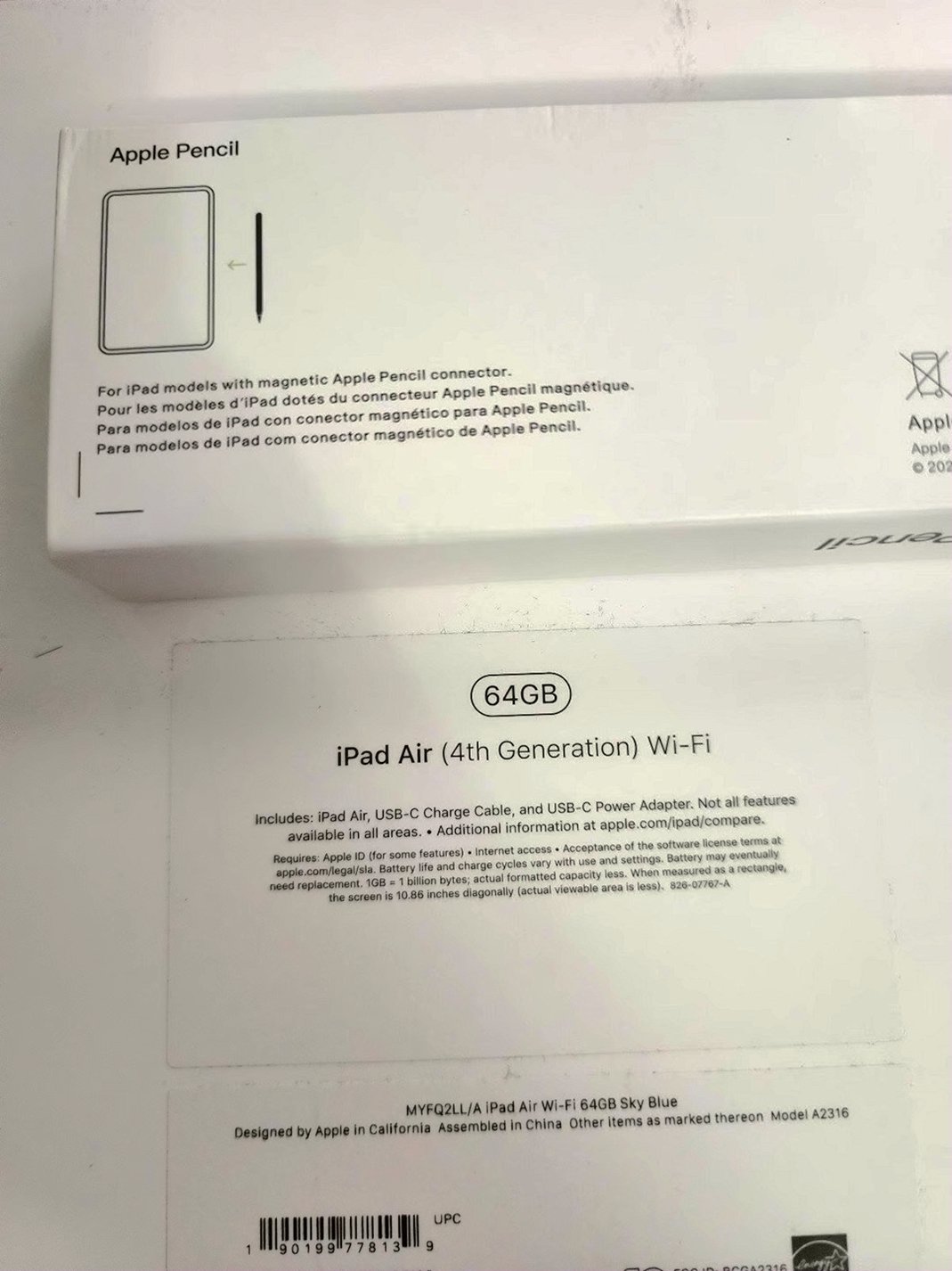 Apple iPad Air 4th Generation 64GB Sky Blue Unlocked - Used image 2
