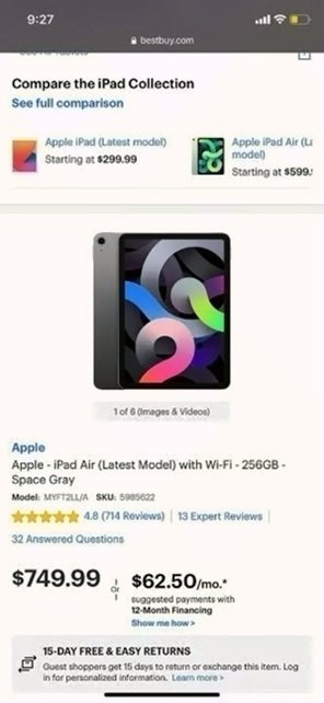 Apple iPad Air 10.9-inch 64GB Space Gray Unlocked - Used image 2