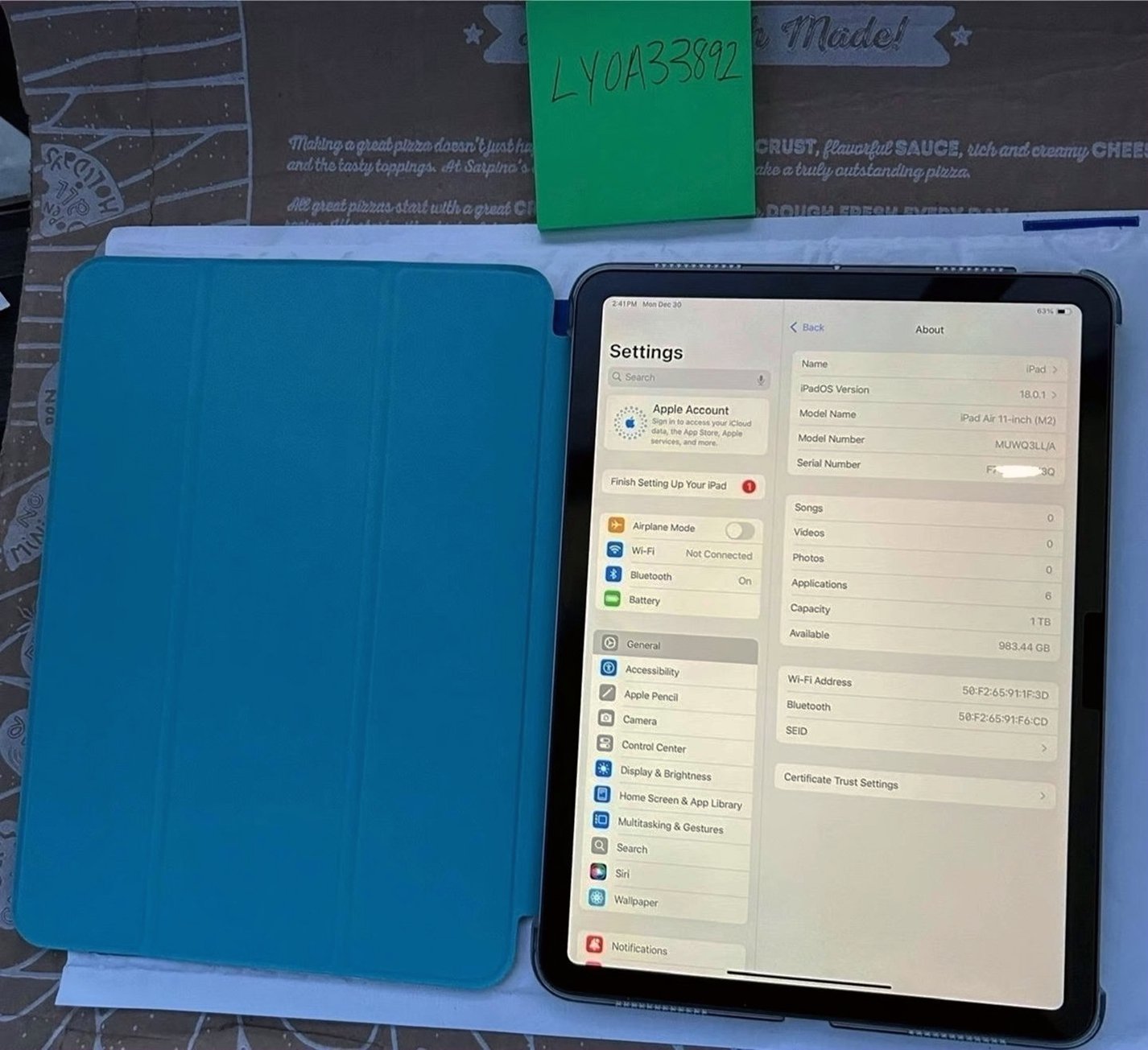 Apple iPad Air 11-inch M2 1TB WiFi Unlocked - Used image 2