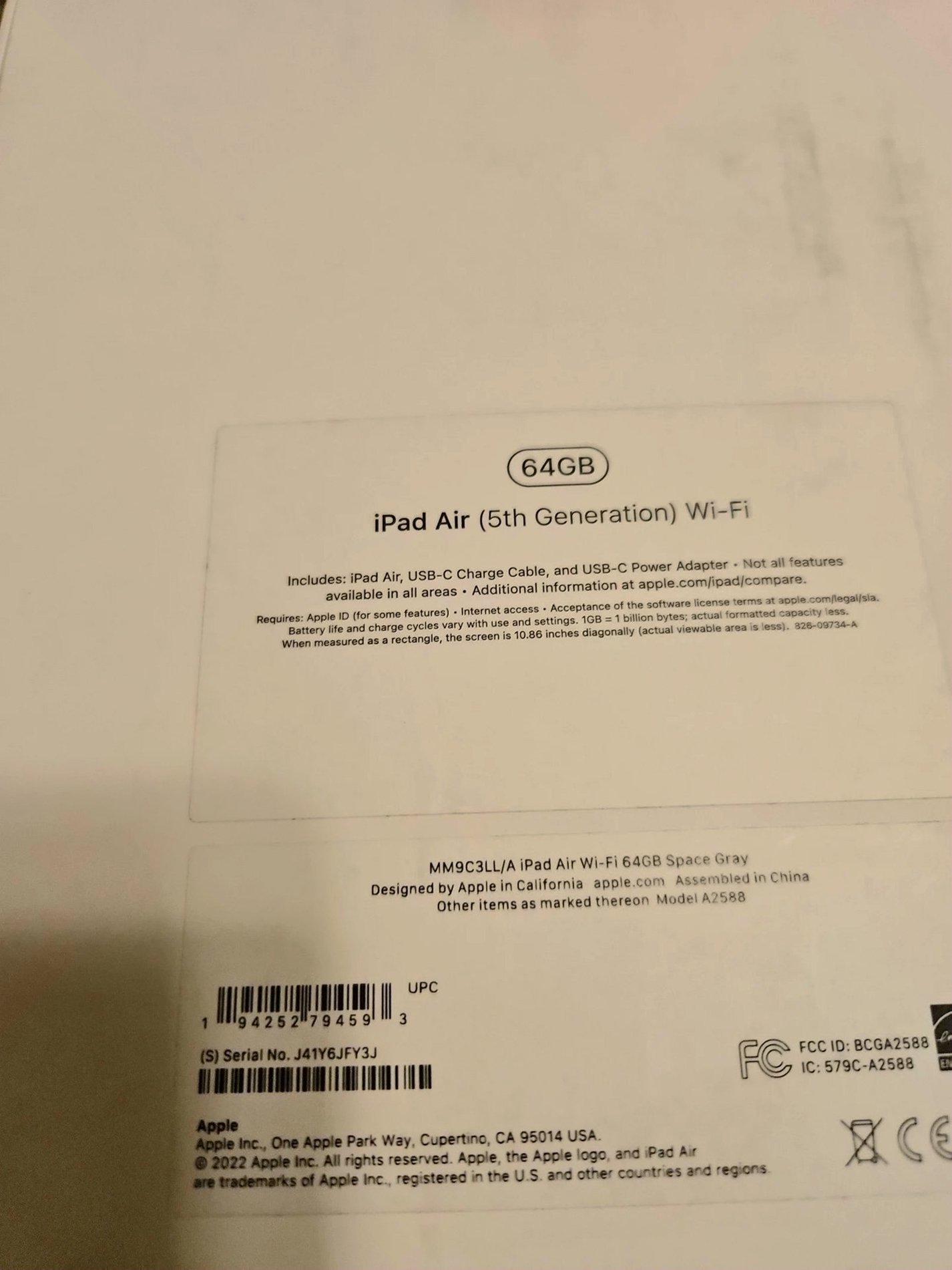 Apple iPad Air 5th Generation 64GB Space Grey Unlocked - Used image 2