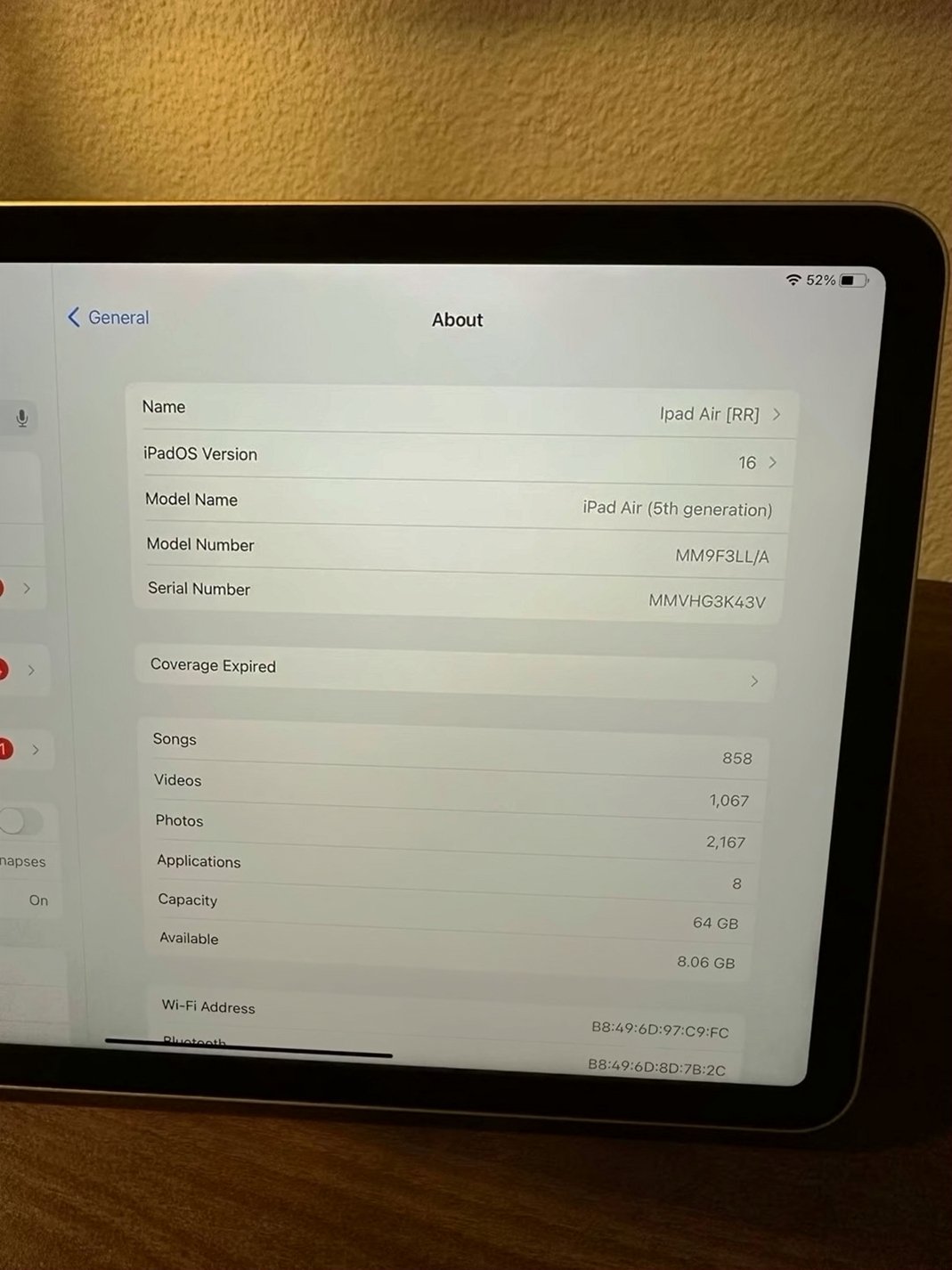 Apple iPad Air 5th Gen 64GB WiFi Dark Cherry Unlocked - Used image 2