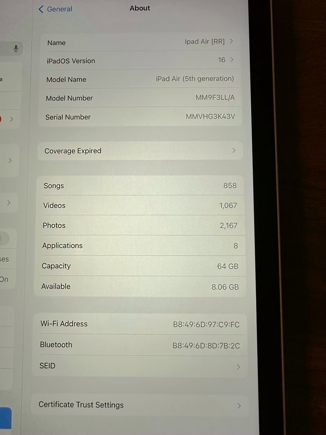 Apple iPad Air 5th Gen 64GB WiFi Dark Cherry Unlocked - Used image 3