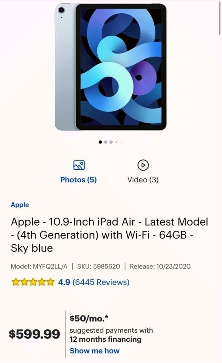 Apple iPad Air 5B21 64GB Space Gray Unlocked - Used