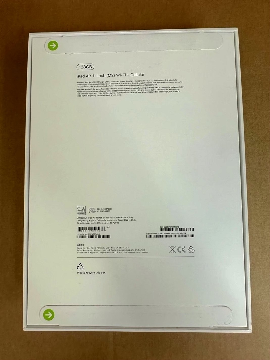 Apple iPad Air 11” 2024 128GB Space Gray Unlocked - Used image 2