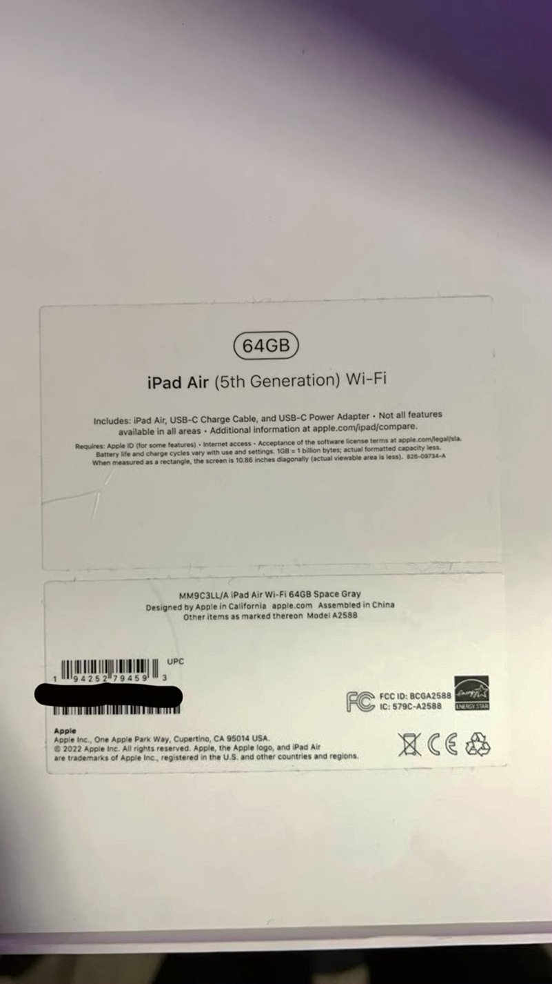 Apple iPad Air 5th Generation 64GB Space Gray Unlocked - Used image 2