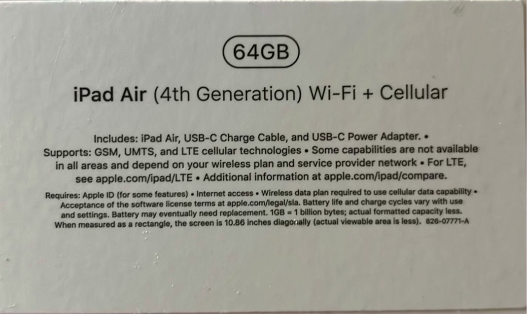 Apple iPad Air 4th Gen 64GB Space Grey Unlocked - Used image 3