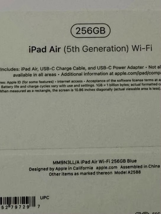 Apple iPad Air 5th Generation M1 256GB Blue Unlocked - Used image 3