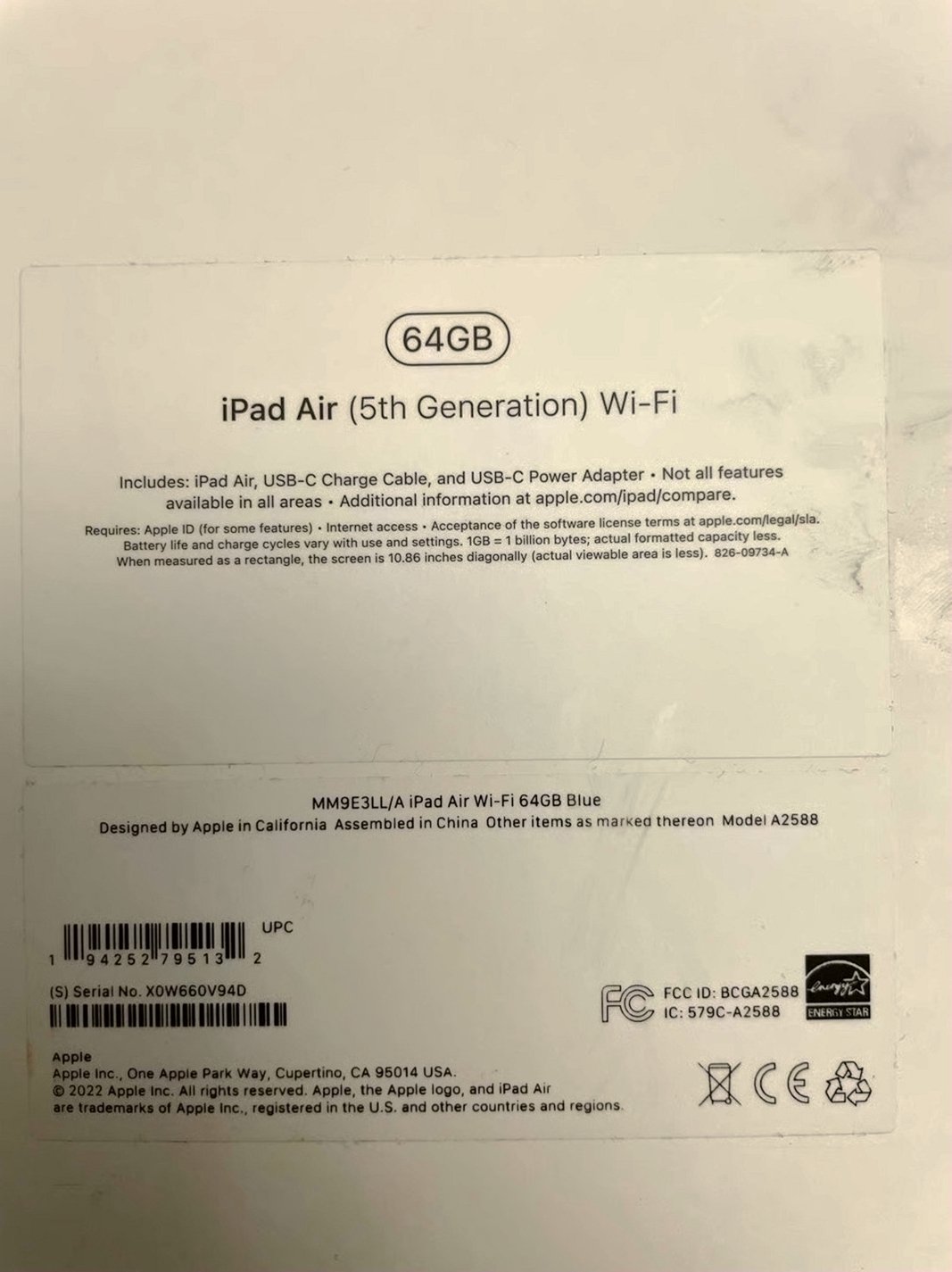 Apple iPad Air 5th Generation 64GB Wifi Unlocked - Used image 3