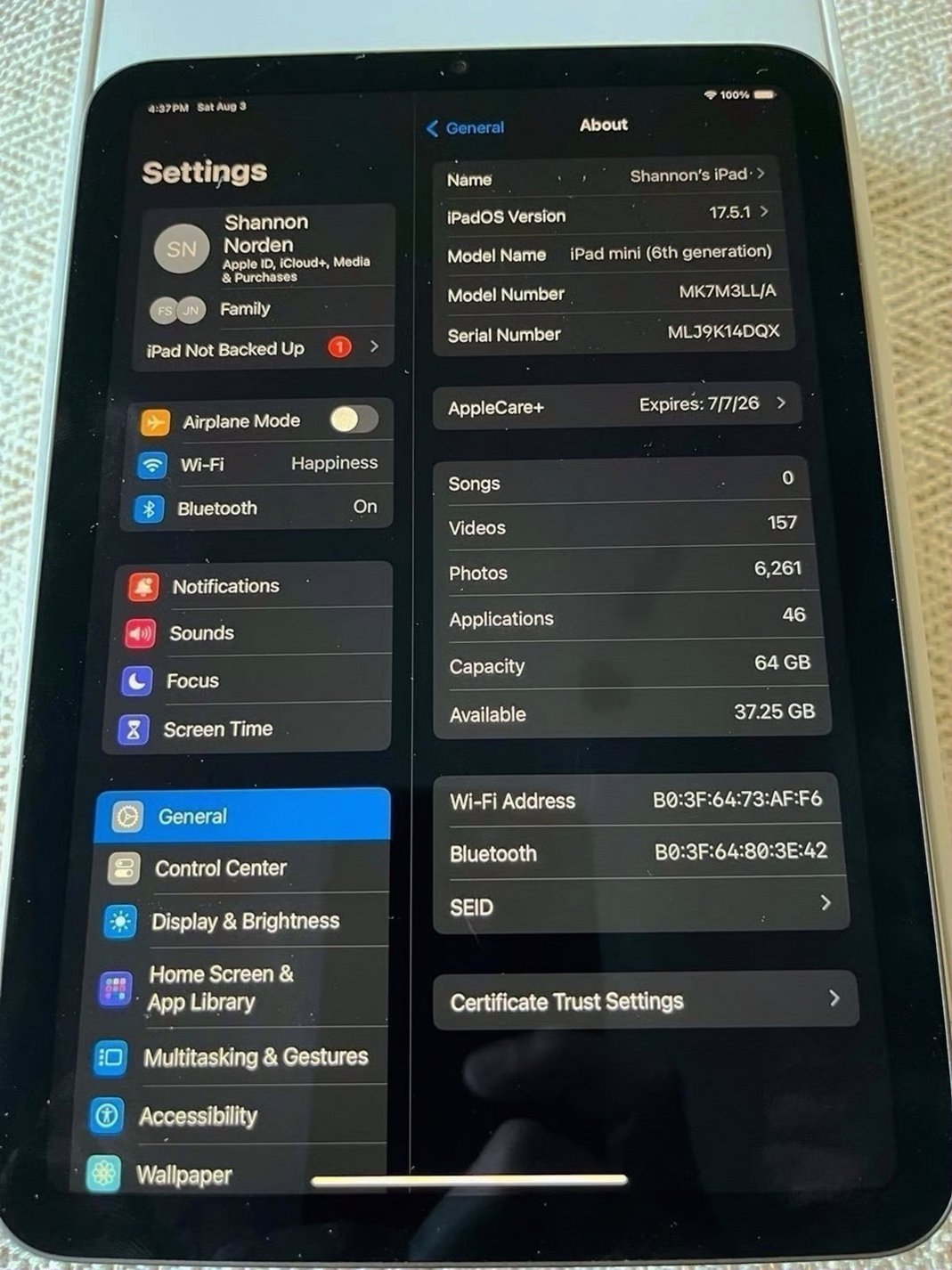 Apple iPad Mini 6th Generation 64GB Space Gray Unlocked - Used image 4