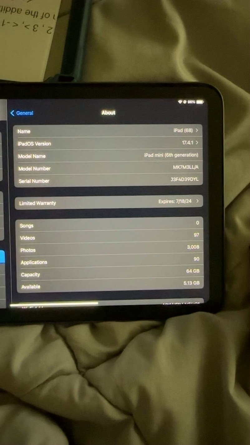 Apple iPad Mini 6th Gen 64GB Space Gray Unlocked - Used