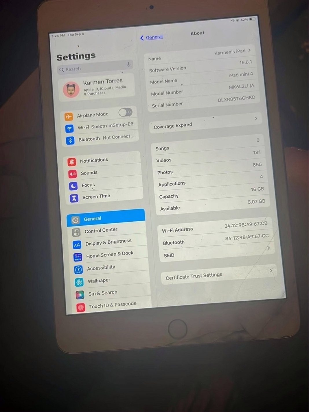 Apple iPad Mini 4th Generation 64GB Rose Gold Unlocked - Used