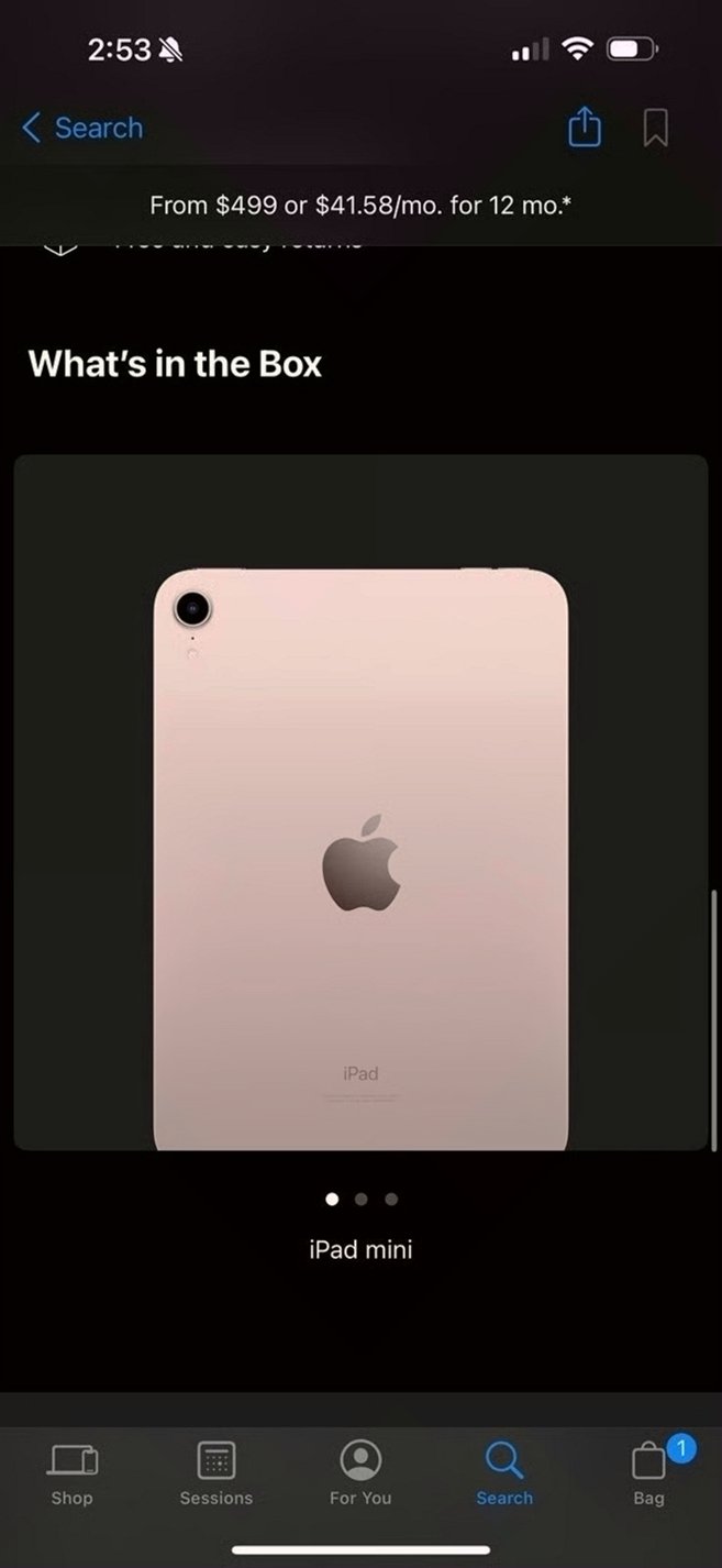 Apple iPad Mini 5R86 64GB Pink Unlocked - Used