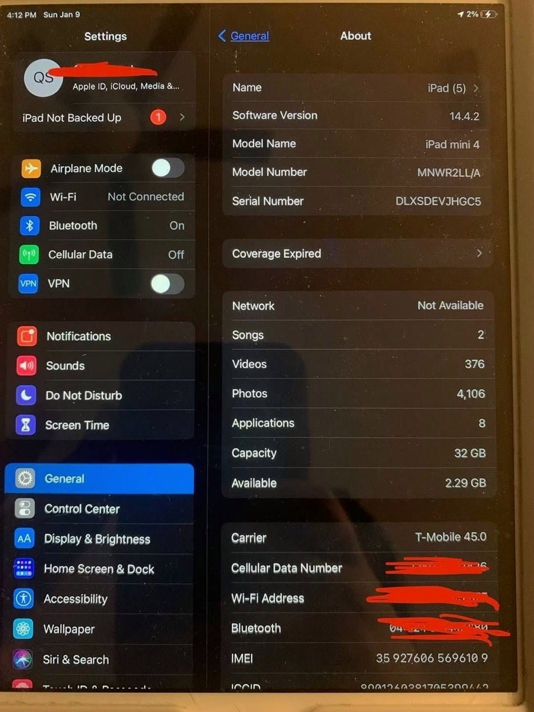 Apple iPad Mini 4 32GB Gold Unlocked - Used image 5