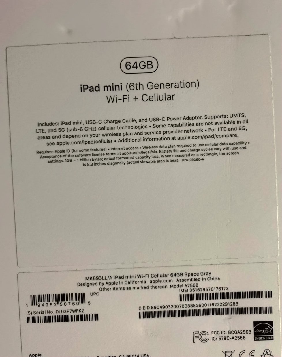 Apple iPad Mini 6th Gen 64GB Space Gray Unlocked - Used image 2