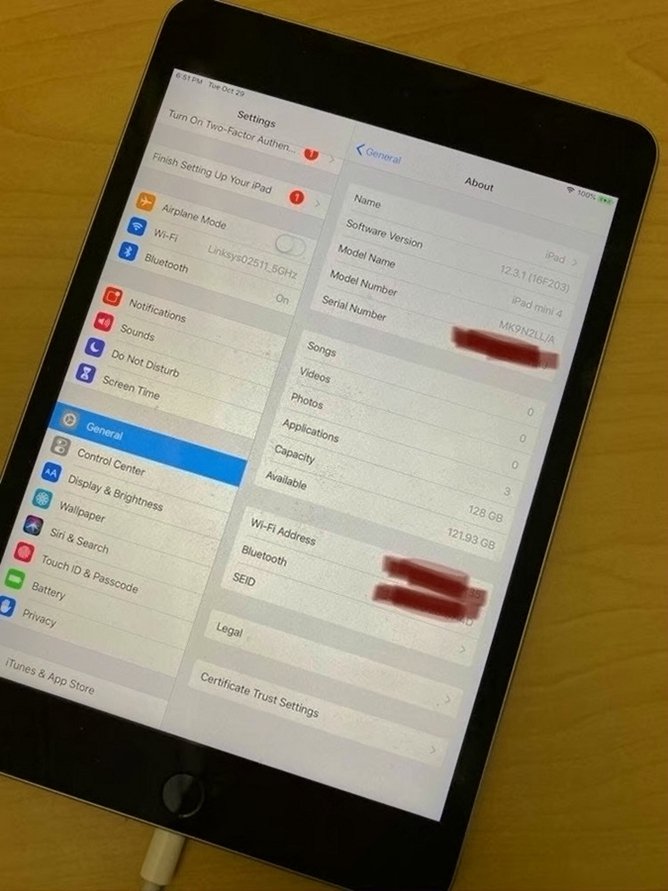 Apple iPad Mini 4 128GB Space Gray Unlocked - Used image 2
