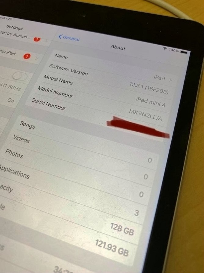 Apple iPad Mini 4 128GB Space Gray Unlocked - Used image 3