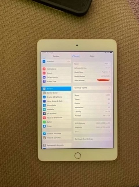 Apple iPad Mini 4 128GB Silver Unlocked - Used image 4