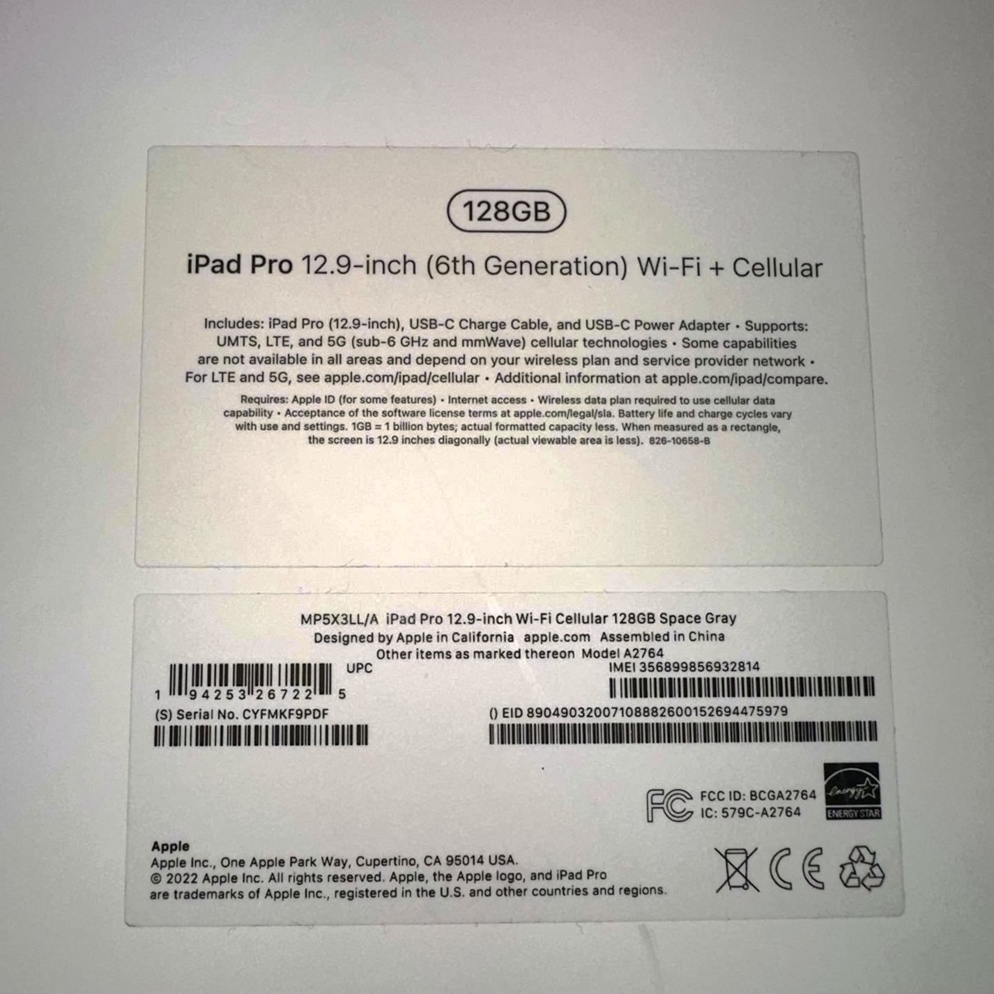 Apple iPad Pro 12.9in 128GB Space Gray Unlocked - Used image 2