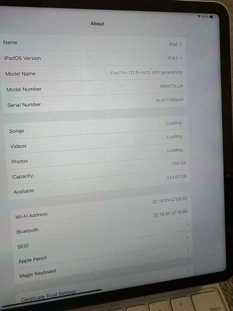 Apple iPad Pro 12.9 in 256GB Silver Unlocked - Used image 4
