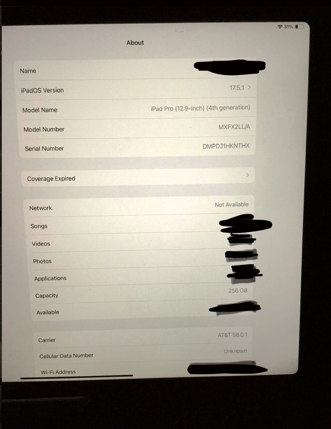 Apple iPad Pro 12.9 4th Gen 256GB Gray Unlocked - Used image 2