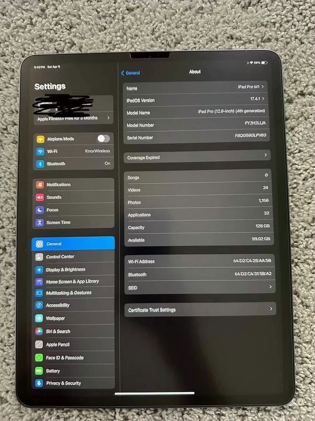 Apple iPad Pro 12.9 128GB Space Gray Unlocked - Used image 4