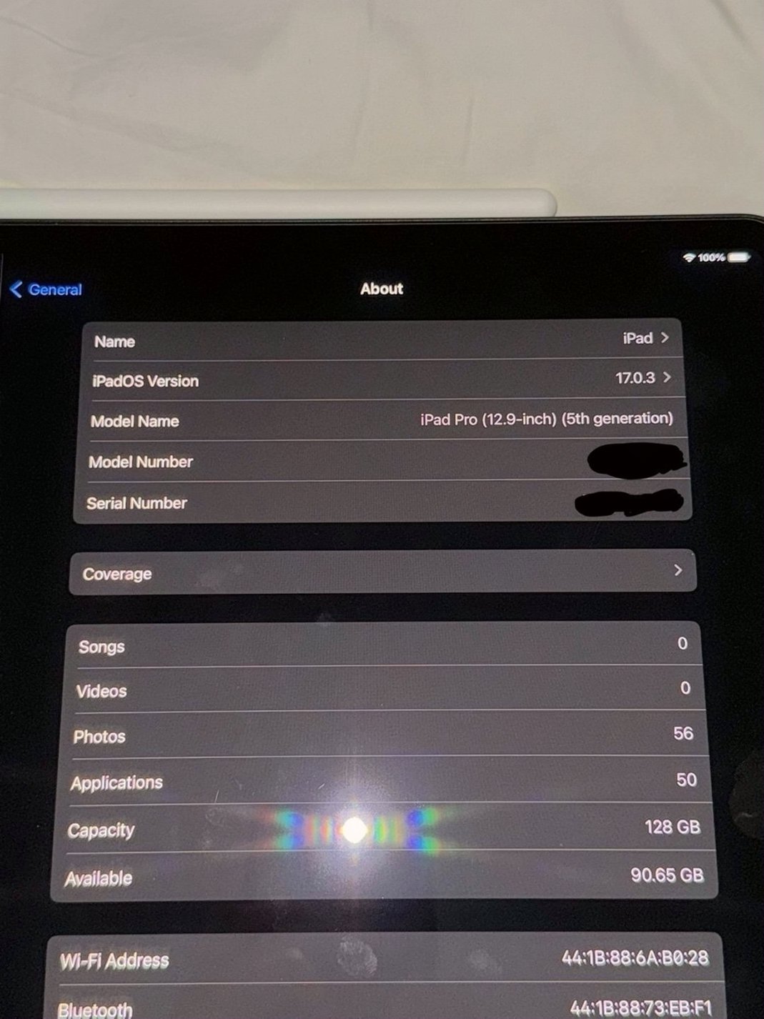 Apple iPad Pro 12.9 Inch 5th Gen 128GB Space Gray Unlocked - Used image 4