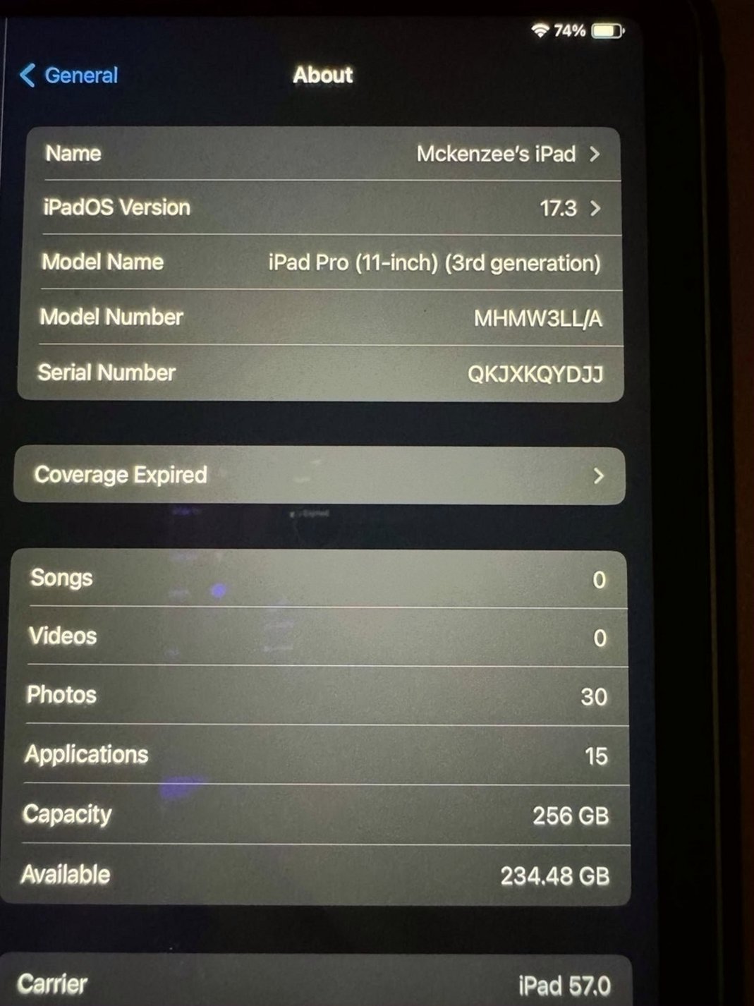 Apple iPad Pro 3rd Generation 256GB Silver Unlocked - Used image 3