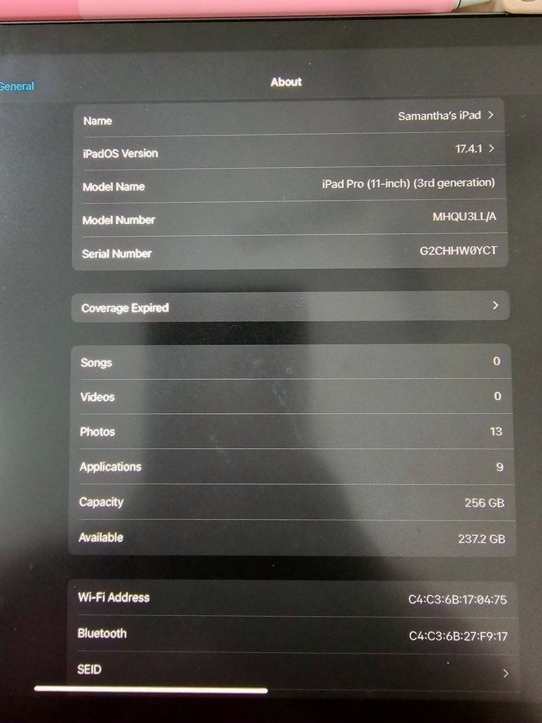 Apple iPad Pro 11 inch 3rd Generation 256GB Unlocked Used