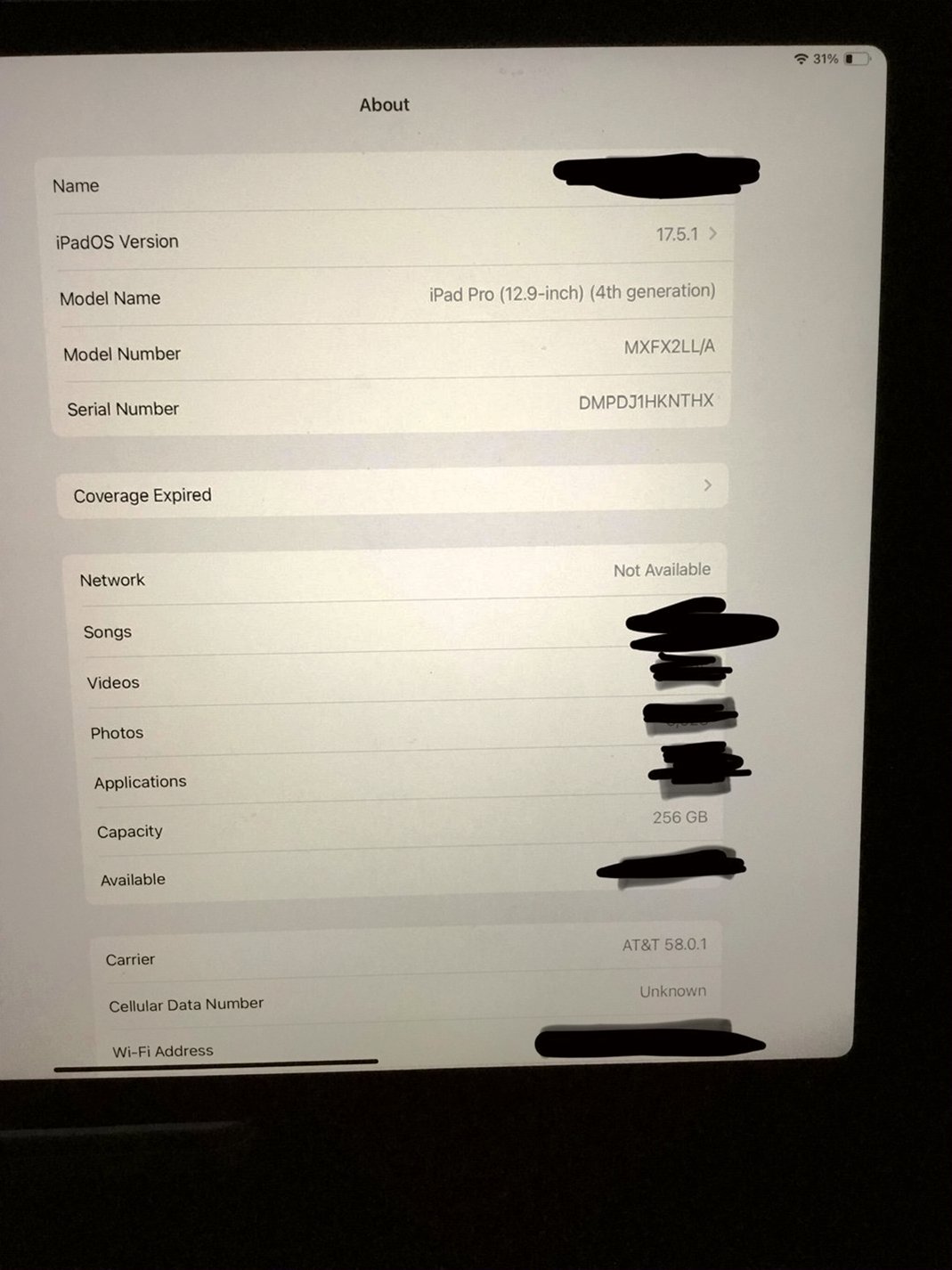 Apple iPad Pro 12.9" 4th Gen 256GB Gray Unlocked - Used image 3