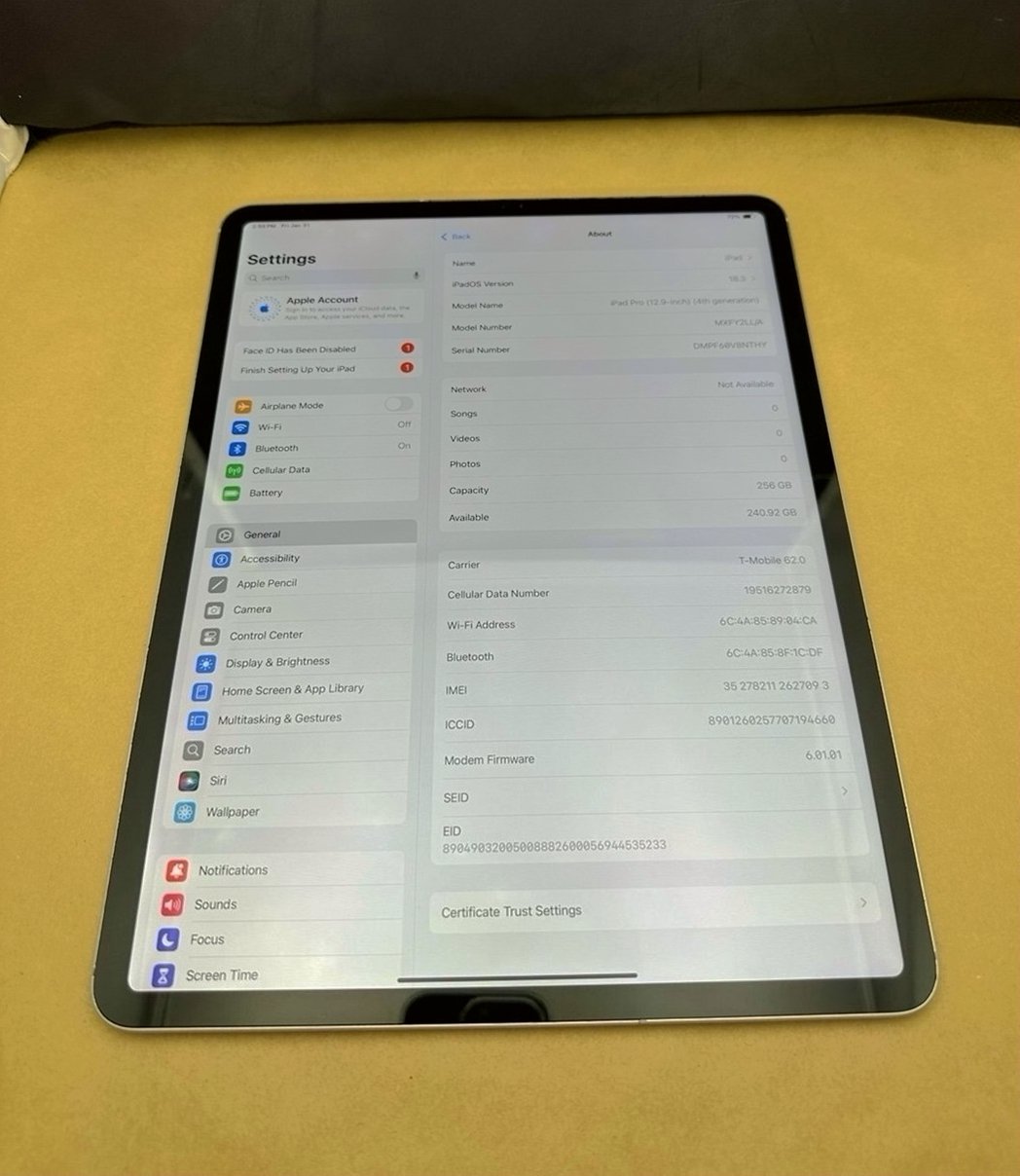 Apple iPad Pro 12.9 inch 4th Gen 256GB Silver Unlocked - Used image 4