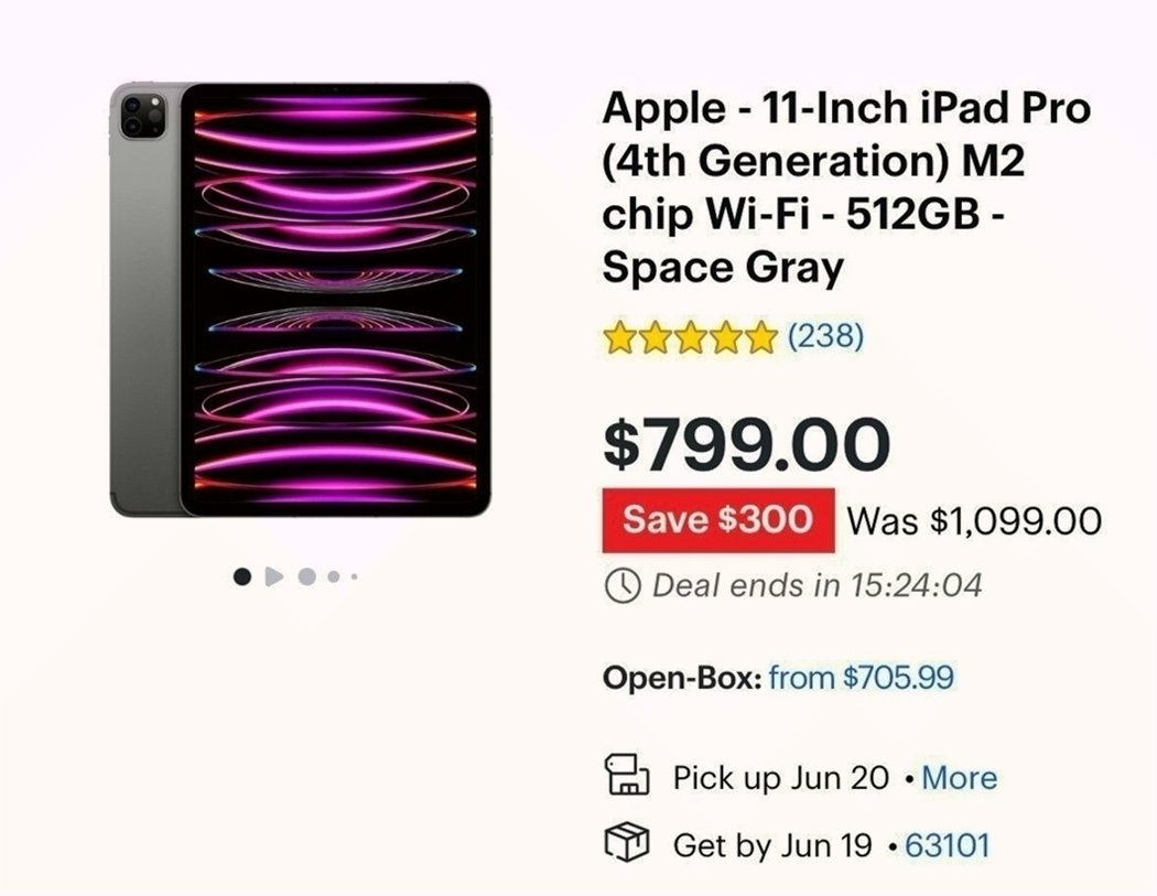 Apple iPad Pro 11 inch 4th Generation 256GB Space Grey Unlocked - Used