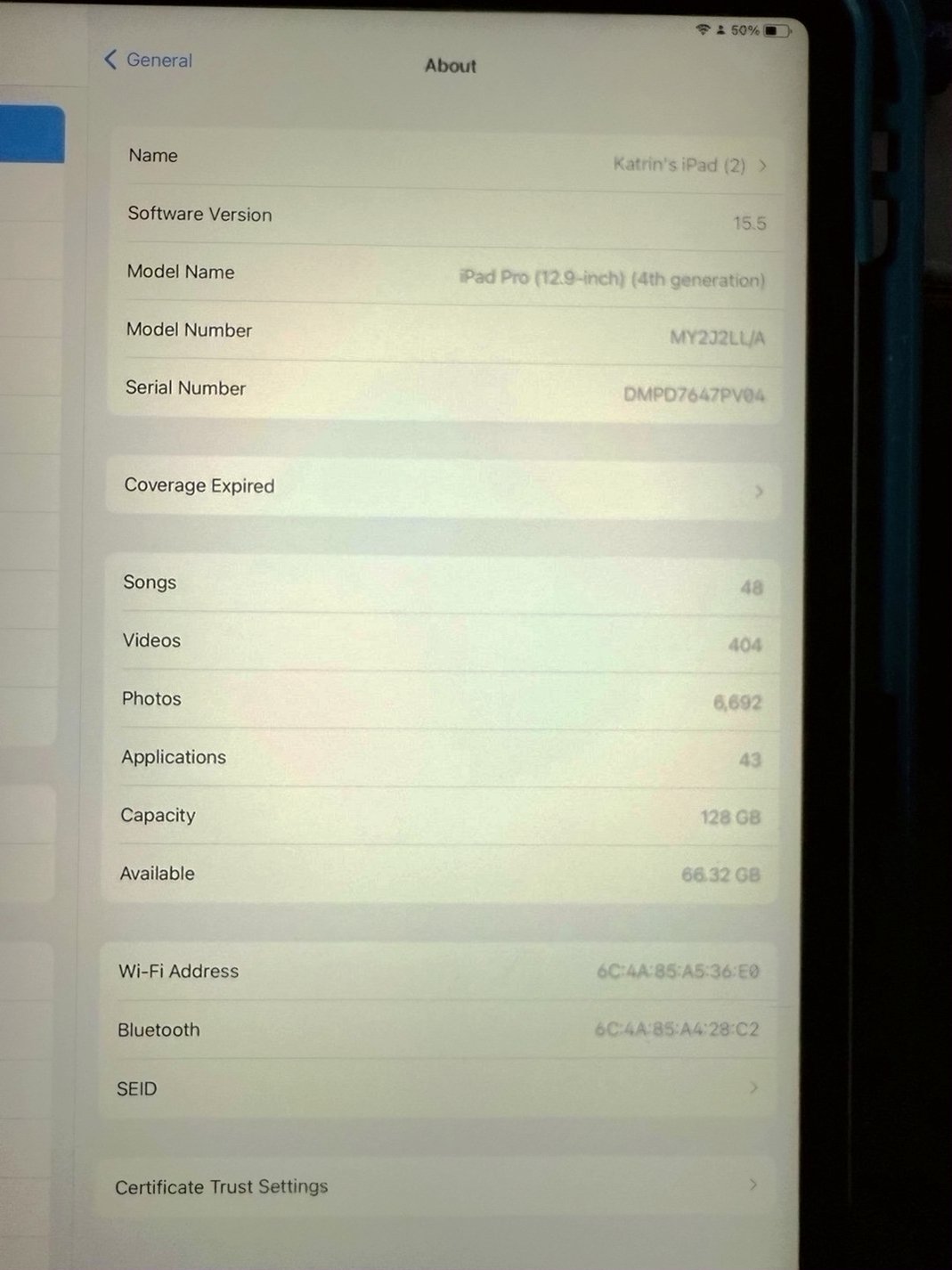 Apple iPad Pro 4th Gen 128GB Silver WiFi Unlocked - Used image 2