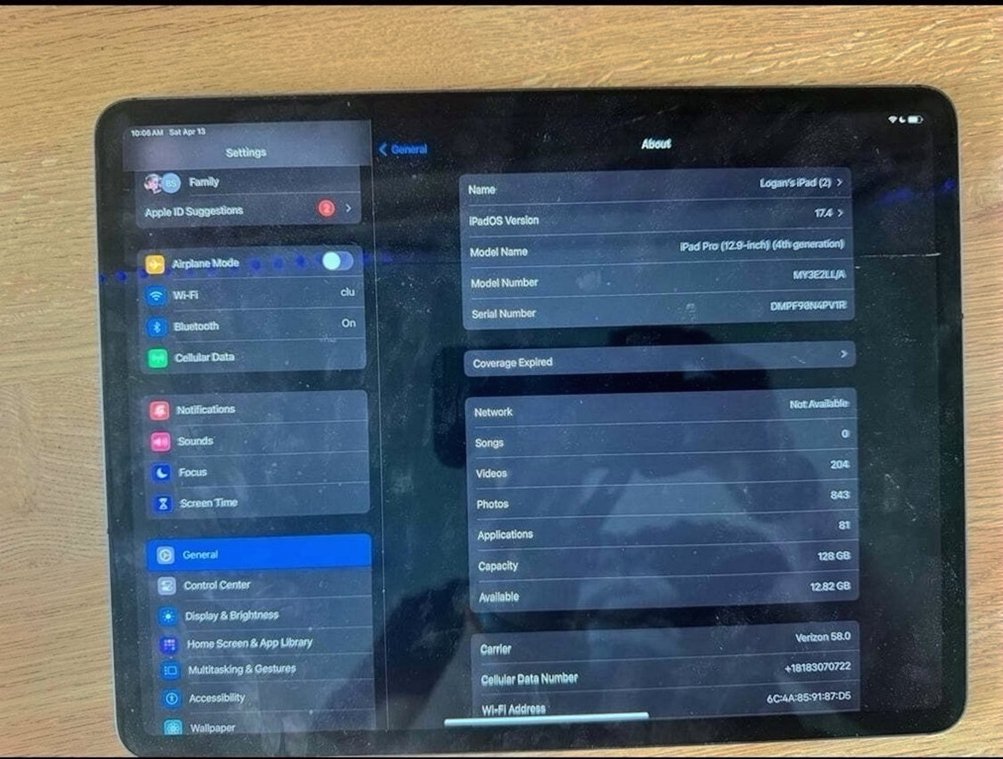 Apple iPad Pro 4th Generation 128GB Silver Unlocked - Used image 3