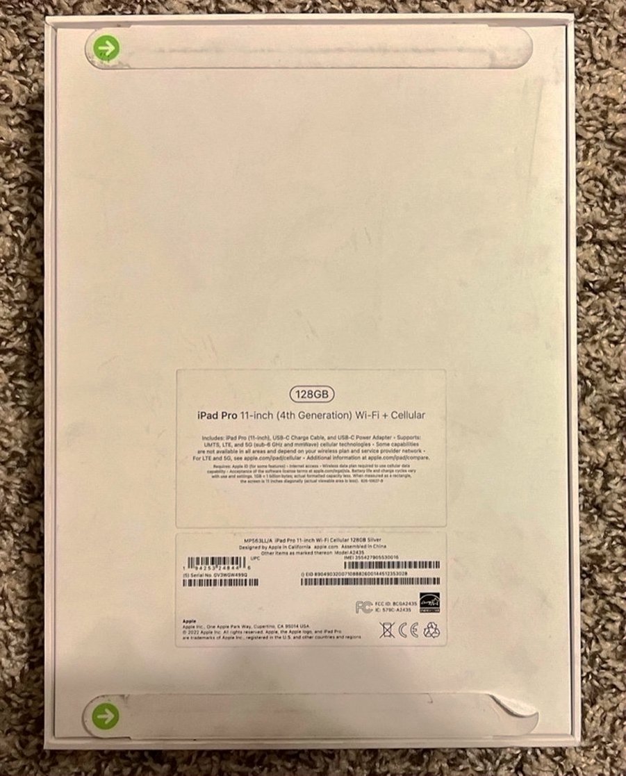 Apple iPad Pro 4th Generation 128GB Silver Unlocked - Used image 2