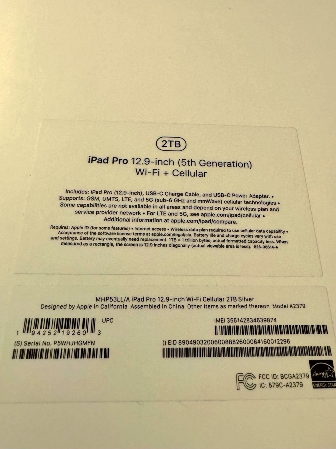Apple iPad Pro 12.9 2TB Silver Unlocked - Used image 3