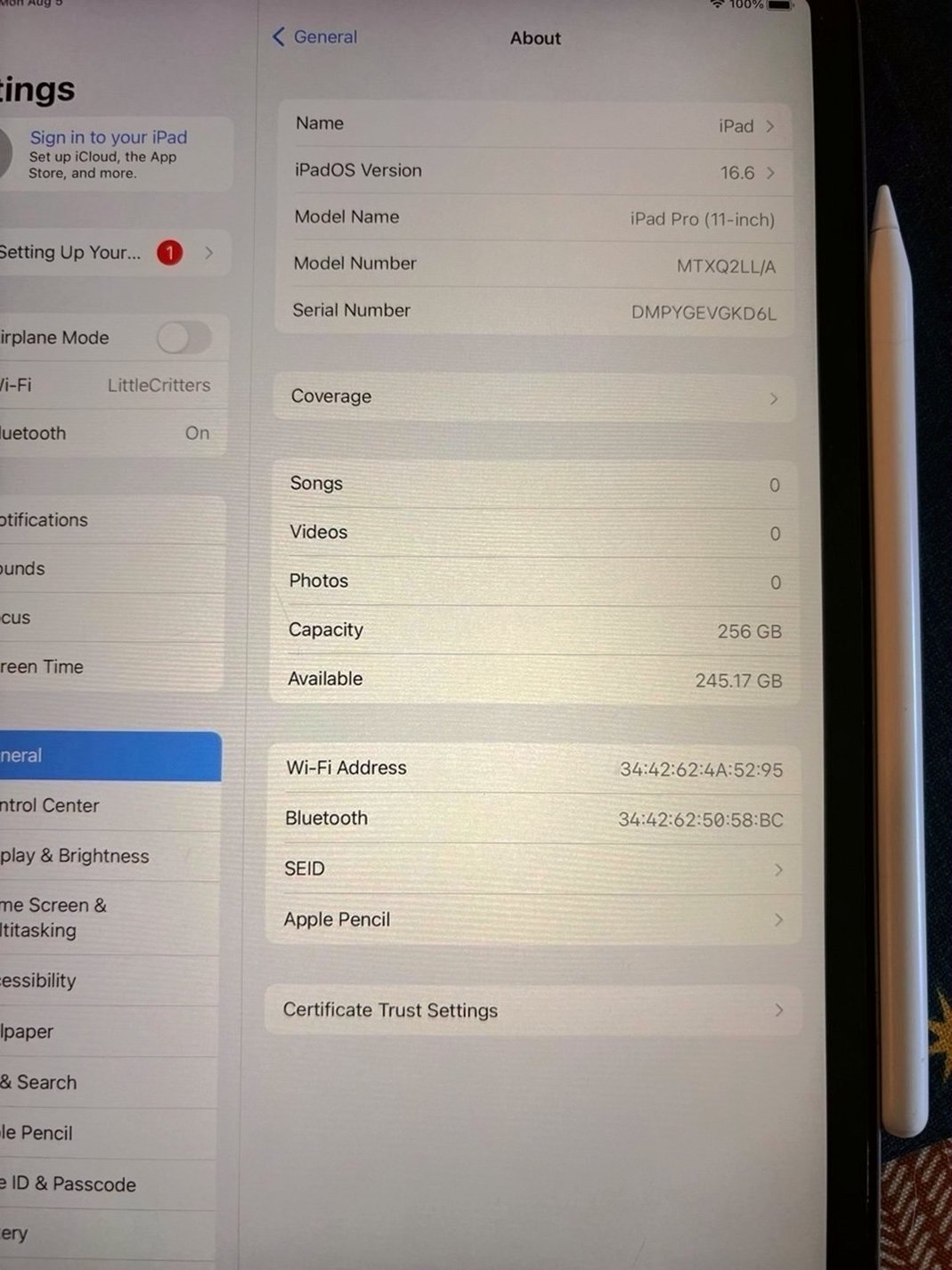 Apple iPad Pro 11” 256GB Space Gray Unlocked - Used image 2