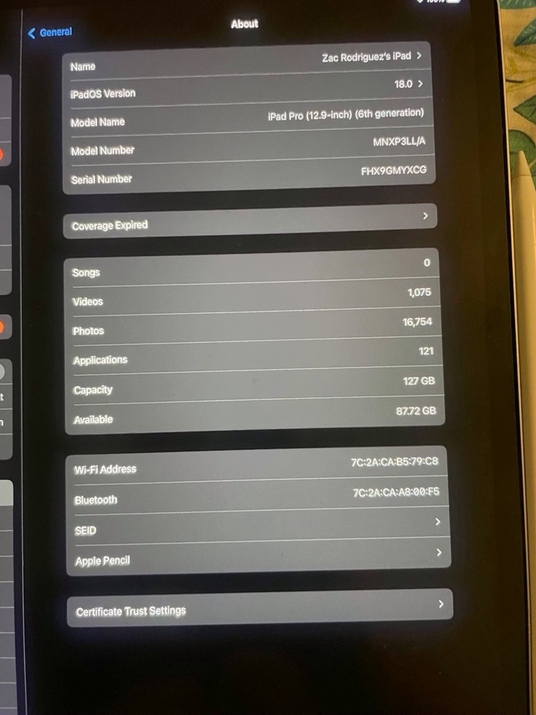 Apple iPad Pro 12 Inch 6th Gen 128GB Space Gray Unlocked - Used image 2
