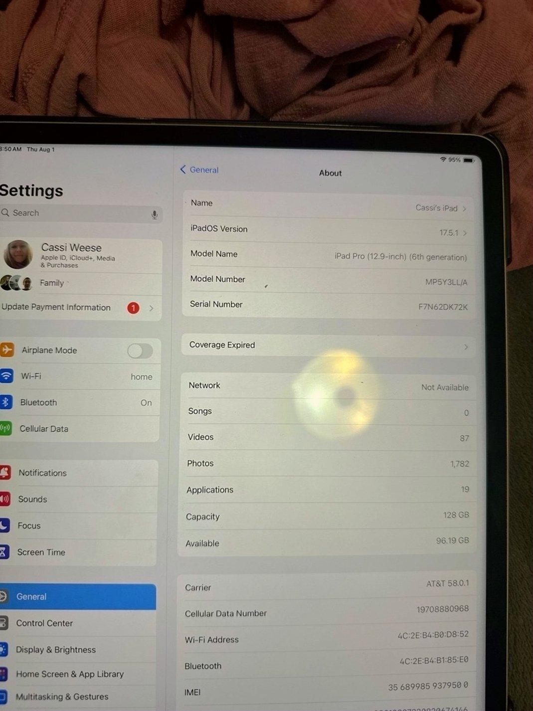 Apple iPad Pro 6th Generation 128GB Silver Unlocked - Used