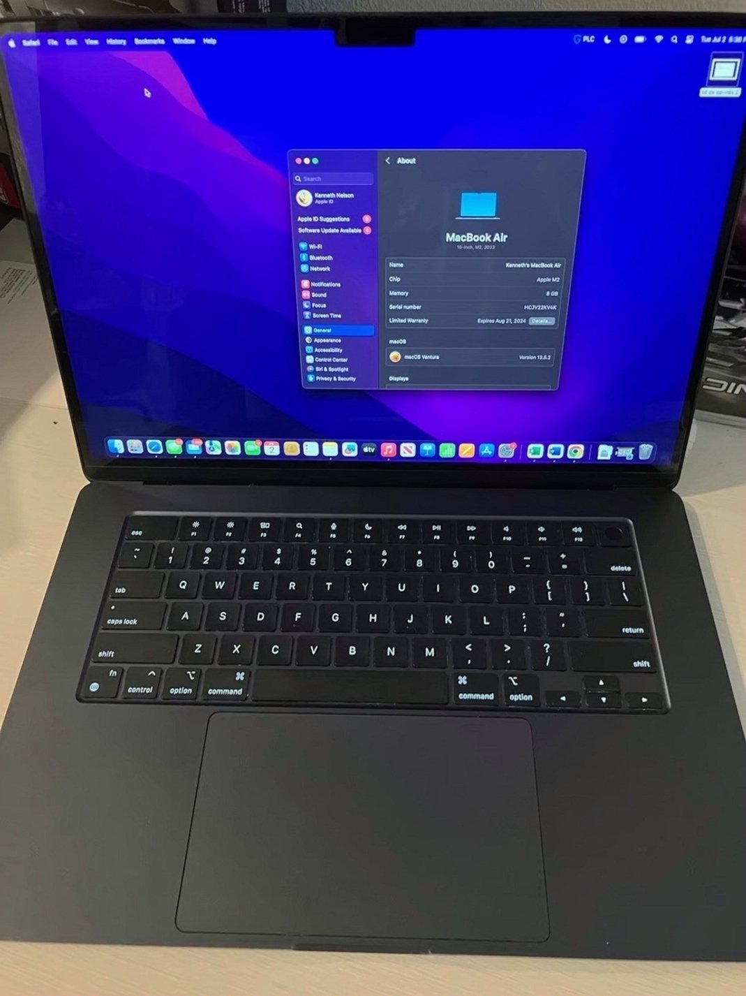 Apple MacBook Air 15' M2 250GB 1C16 Used image 2