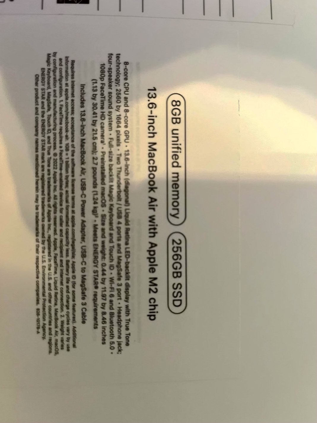 Apple MacBook Air M2 256GB Silver Unlocked - Used image 3