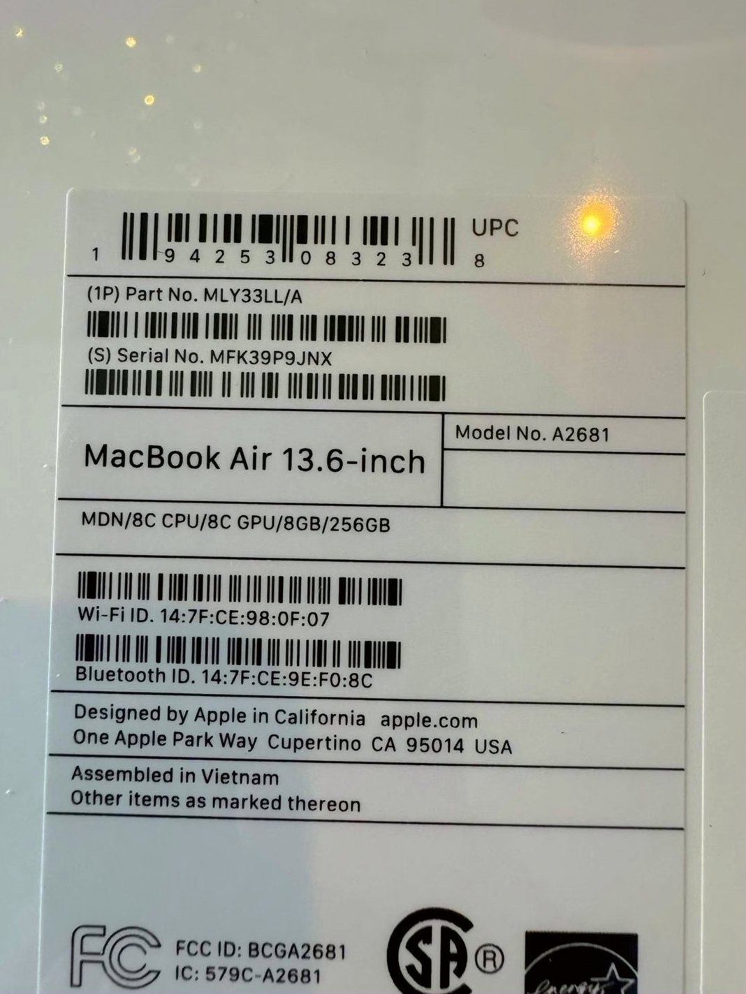 Apple MacBook Air 2022 256GB Midnight Unlocked Used image 4