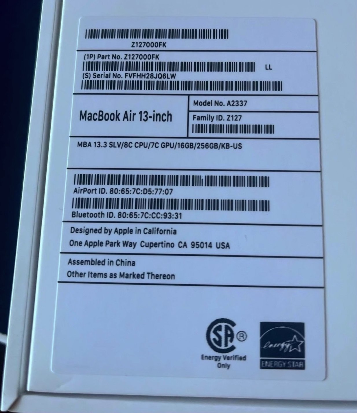 Apple MacBook Air M1 256GB Silver - Used image 4