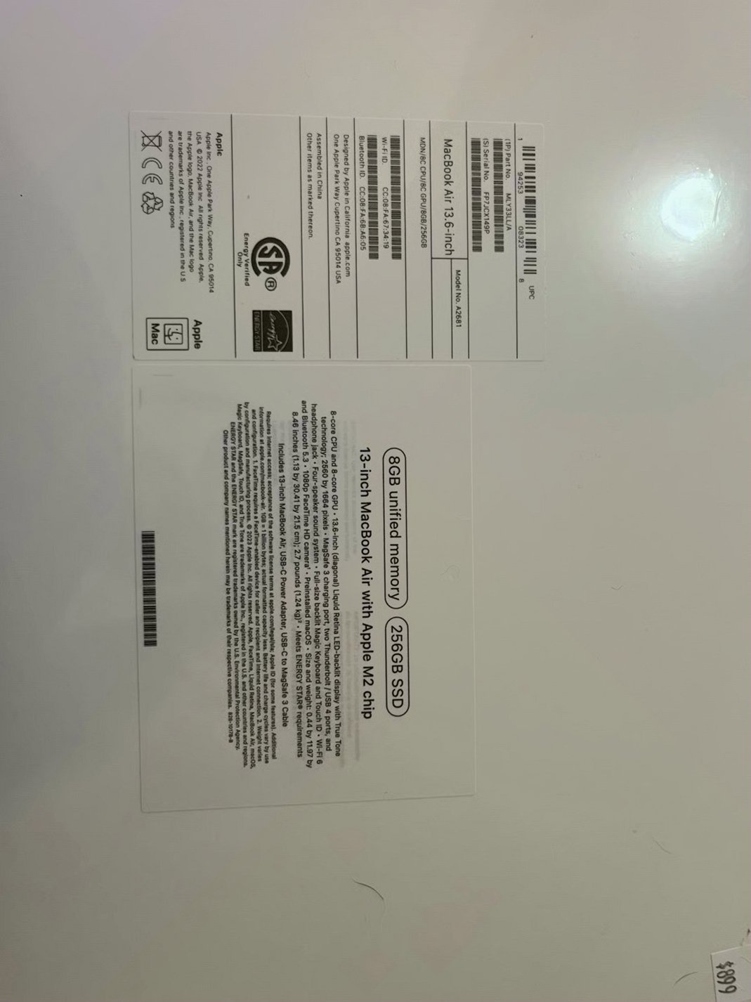 Apple MacBook Air 2022 256GB Midnight Blue - Used image 3